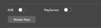 Interruptores ADB y PlayService desactivados