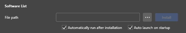 Software List con File path e Install