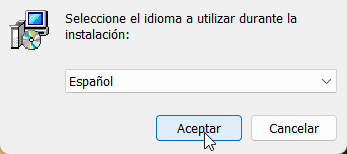 Selección de idioma del instalador