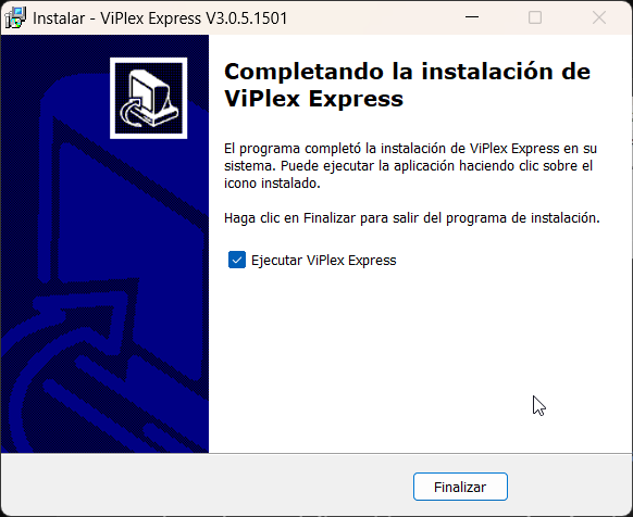 Instalación de ViPlex Express completada