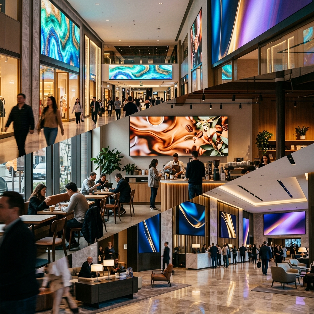 Pantallas digital signage en distintos comercios