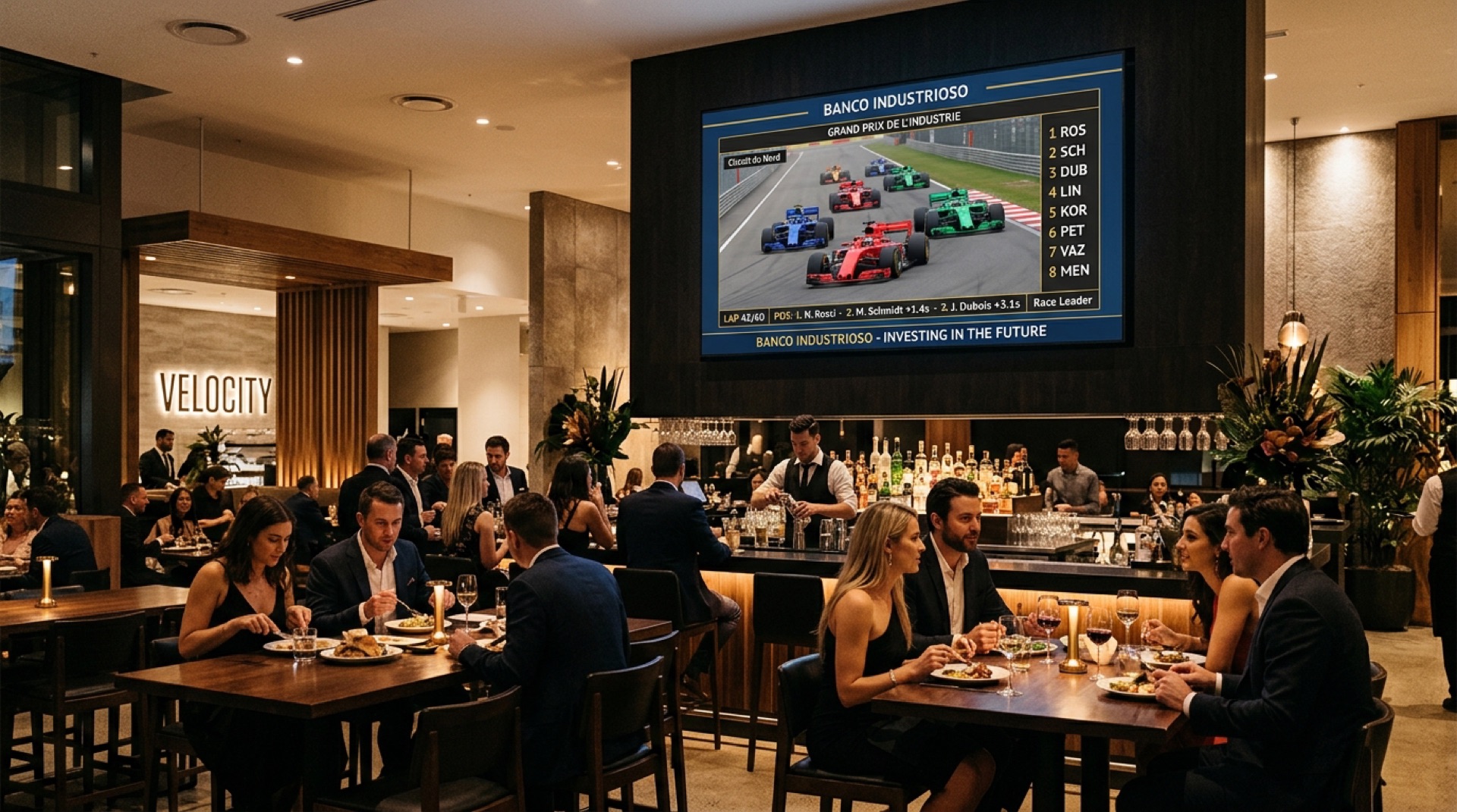 Automovilismo en restaurante premium